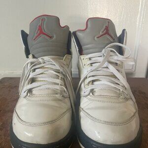 Nike air Jordans V White Fire Red Silver Tongue Men's Size 11 Basketball